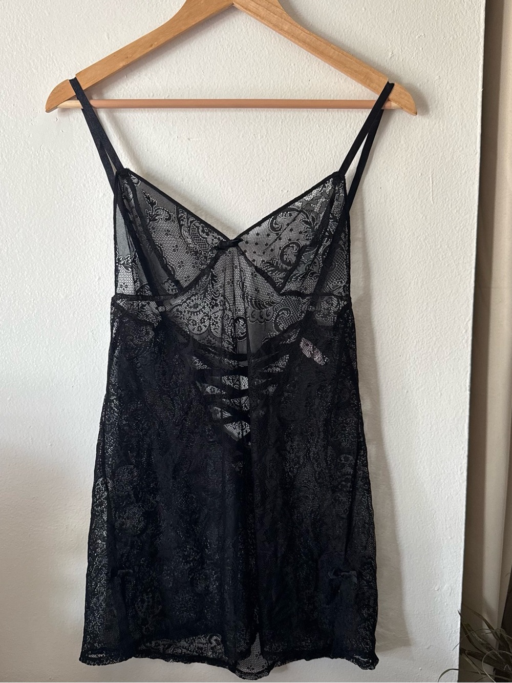 Victoria's Secret Black Lace Sheer Chemise